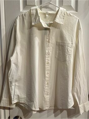 NWT Maurices Cream Button-Front Long Sleeve Dress Shirt